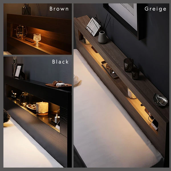 LED照明点灯イメージ ・ グレージュ / ブラウン / ブラック