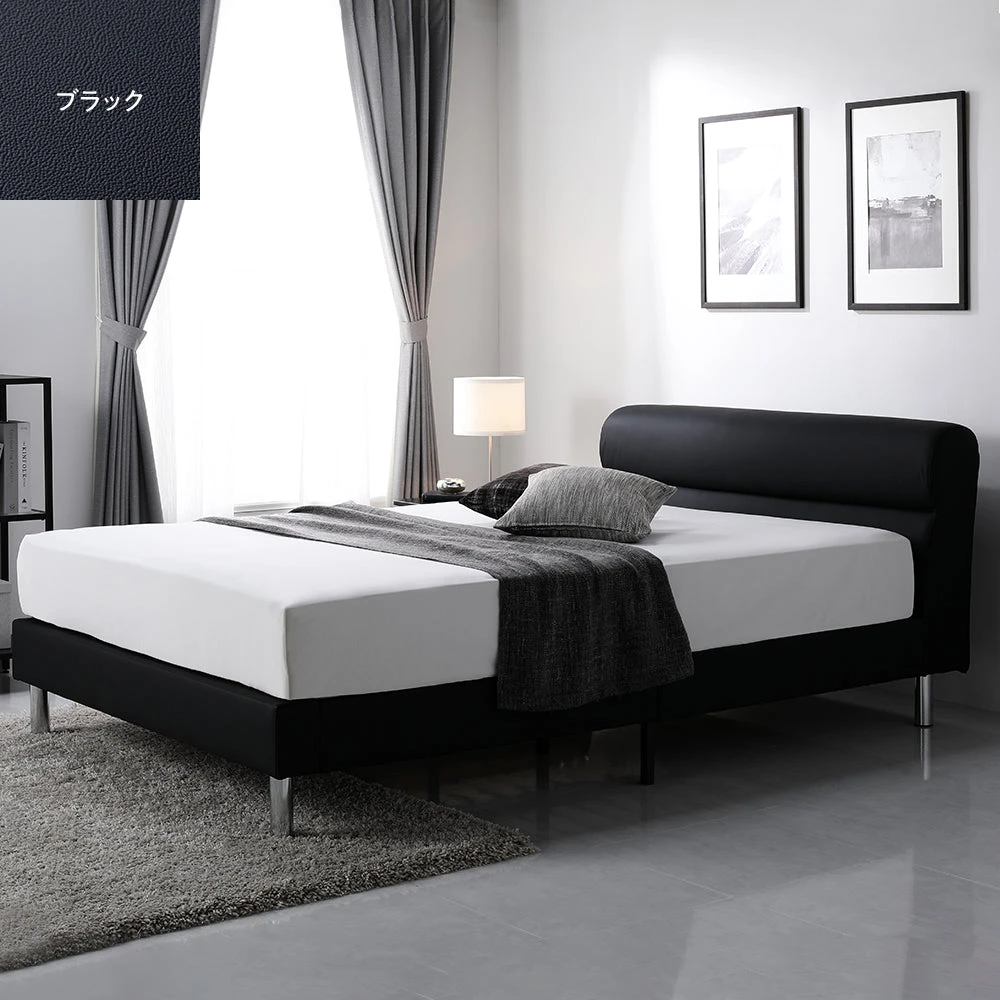 レザーベッド ブラック