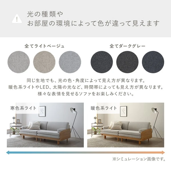 光の種類やお部屋の環境によって違って見えます