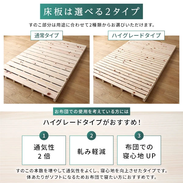 床板は選べる２タイプ。通常タイプ ・ ハイグレードタイプ