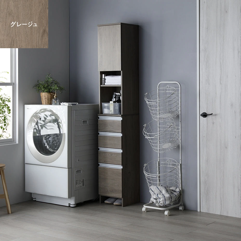 幅が選べるすっきりデザインのサニタリーチェスト ・ 幅30cm ・ グレージュ