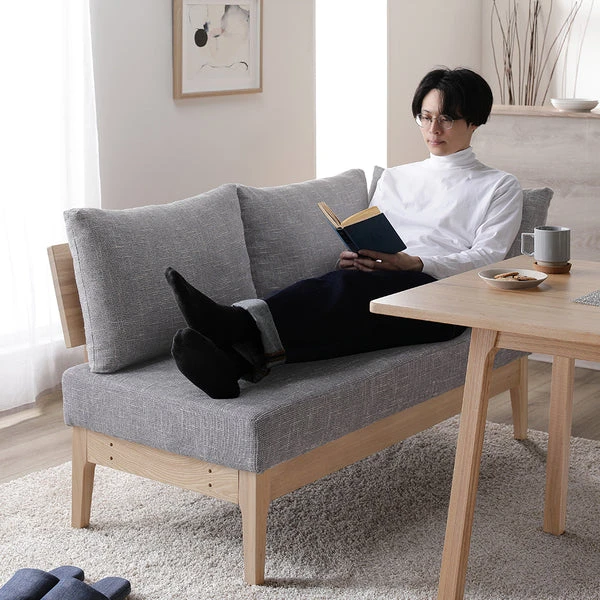 ソファダイニング 対面3点セット グレー 使用イメージ