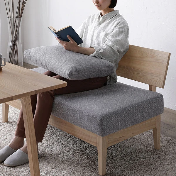 アーム付きベンチ グレー 使用イメージ
