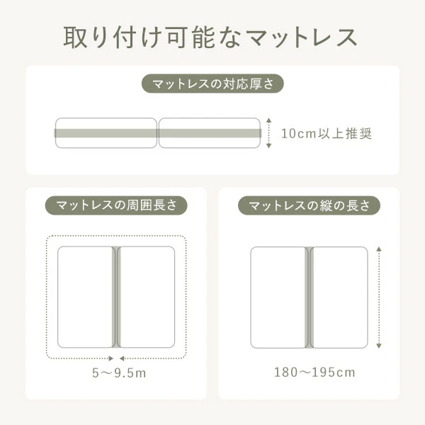 取り付け可能なマットレス