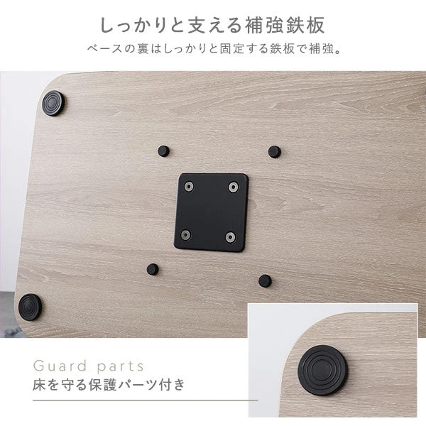 ぐらつきを防止する補強鉄板