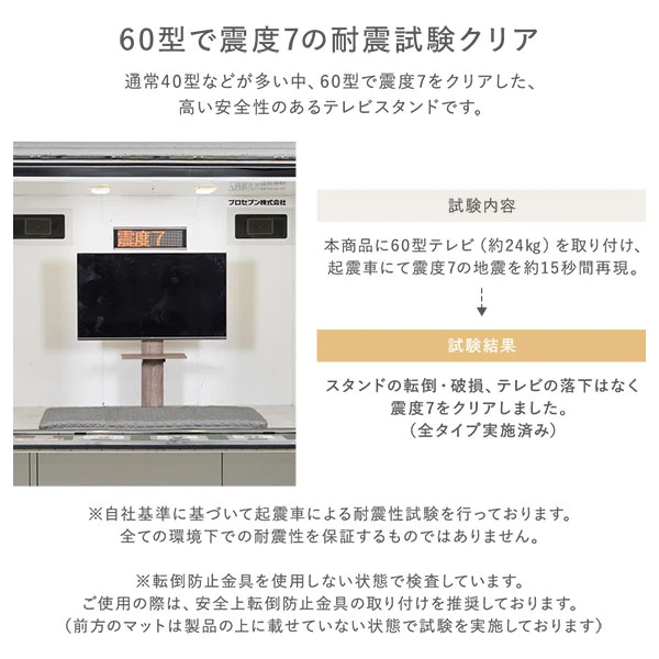 60型で震度7の耐震試験クリア