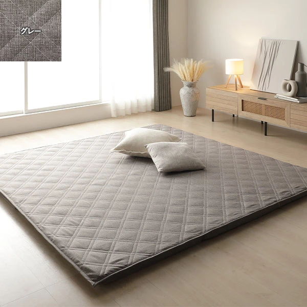 厚さが選べる 極厚 ラグ 185×185cm 厚み30mm グレー