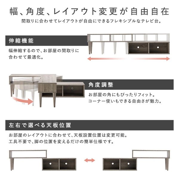 幅 、 角度 、 レイアウト変更が自由自在