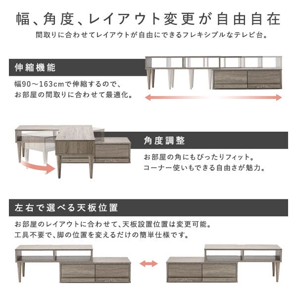 幅 、 角度 、 レイアウト変更が自由自在