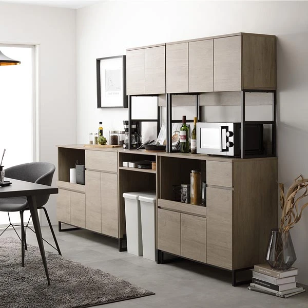 異素材MIX キッチン収納シリーズ グレージュ 使用イメージ