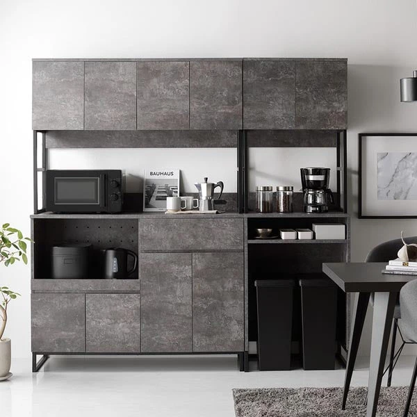 異素材MIX キッチン収納シリーズ ストーングレー 使用イメージ