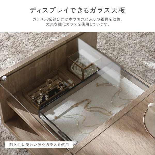 ディスプレイできるガラス天板