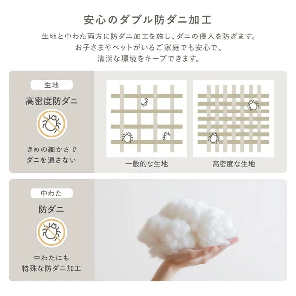 安心のダブル防ダニ加工