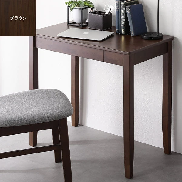 サイズが選べる 天然木デスク 引き出し付き 幅80×奥行45cm ナチュラル