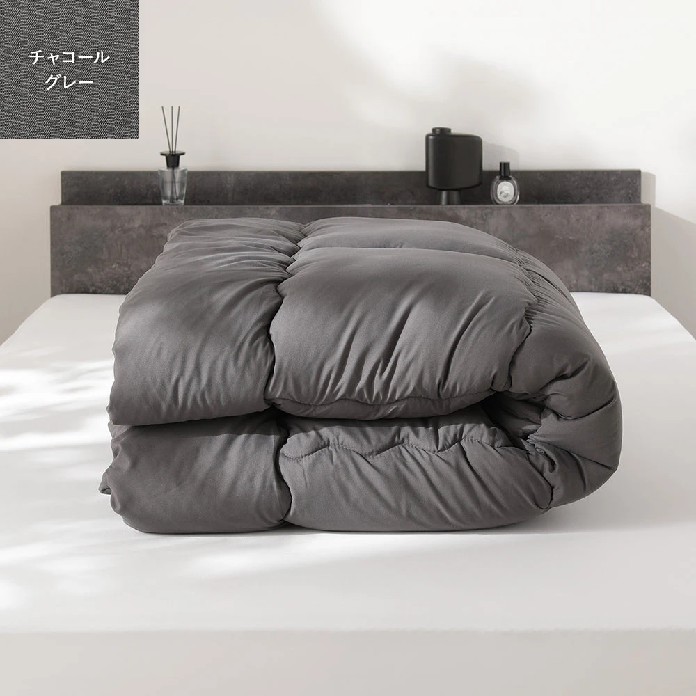 ピーチスキン 掛け布団 単品 チャコールグレー